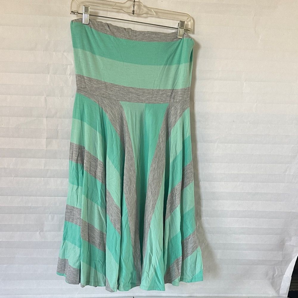 Maurices Strapless Midi Dress Green & Gray Women’s Medium